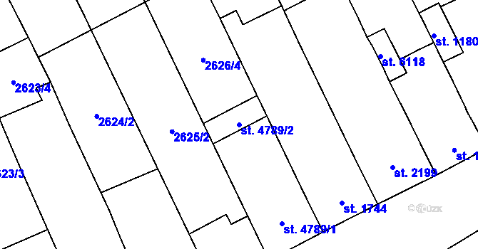 Parcela st. 4789/2 v KÚ Břeclav, Katastrální mapa