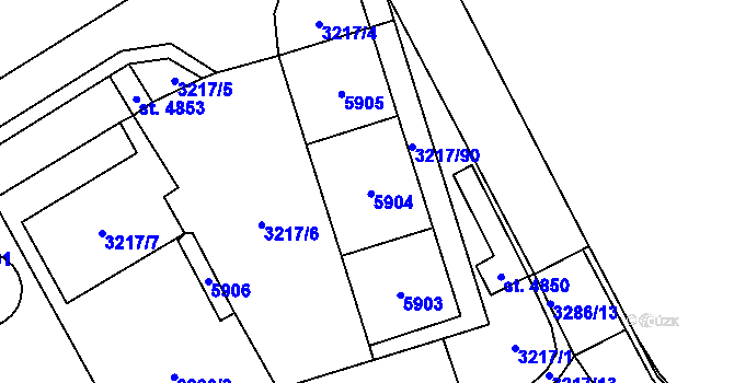 Parcela st. 4851 v KÚ Břeclav, Katastrální mapa