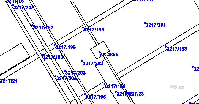 Parcela st. 4855 v KÚ Břeclav, Katastrální mapa