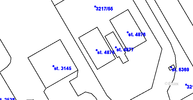 Parcela st. 4878 v KÚ Břeclav, Katastrální mapa