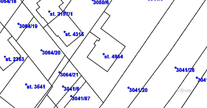 Parcela st. 4954 v KÚ Břeclav, Katastrální mapa