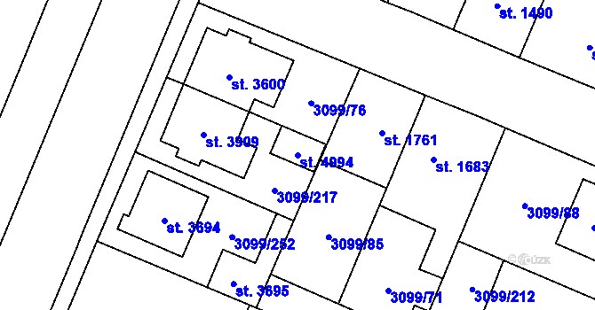 Parcela st. 4994 v KÚ Břeclav, Katastrální mapa