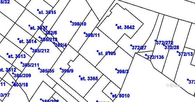 Parcela st. 5105 v KÚ Břeclav, Katastrální mapa