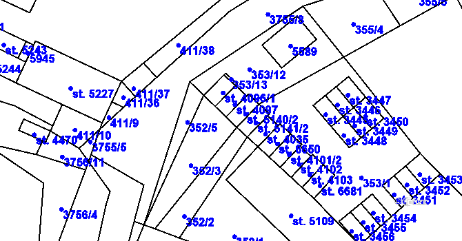 Parcela st. 5140/1 v KÚ Břeclav, Katastrální mapa