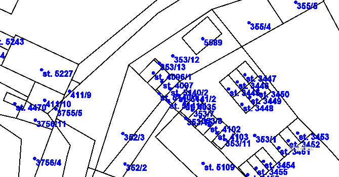Parcela st. 5140/2 v KÚ Břeclav, Katastrální mapa