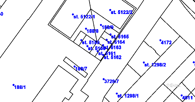 Parcela st. 5161 v KÚ Břeclav, Katastrální mapa