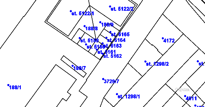 Parcela st. 5162 v KÚ Břeclav, Katastrální mapa
