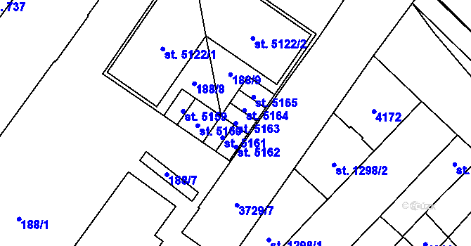 Parcela st. 5163 v KÚ Břeclav, Katastrální mapa