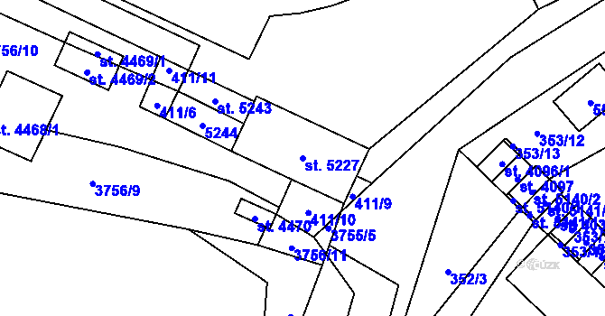 Parcela st. 5227 v KÚ Břeclav, Katastrální mapa