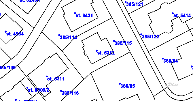 Parcela st. 5312 v KÚ Břeclav, Katastrální mapa