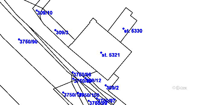 Parcela st. 5321 v KÚ Břeclav, Katastrální mapa