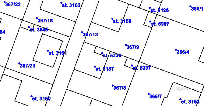 Parcela st. 5336 v KÚ Břeclav, Katastrální mapa
