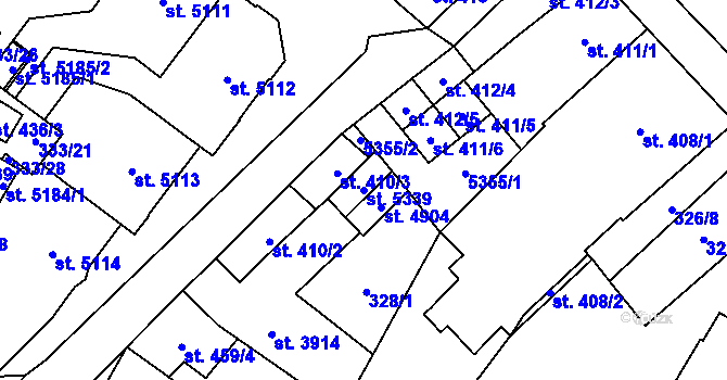 Parcela st. 5339 v KÚ Břeclav, Katastrální mapa