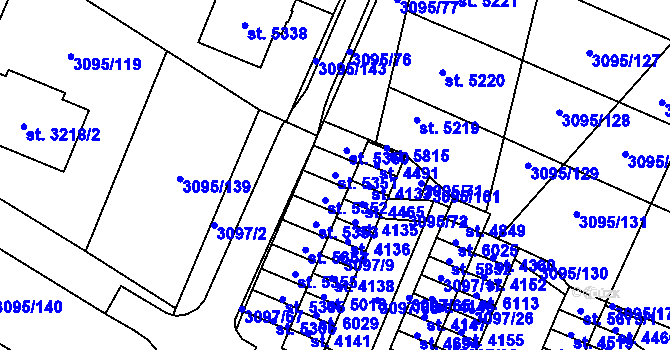 Parcela st. 5351 v KÚ Břeclav, Katastrální mapa