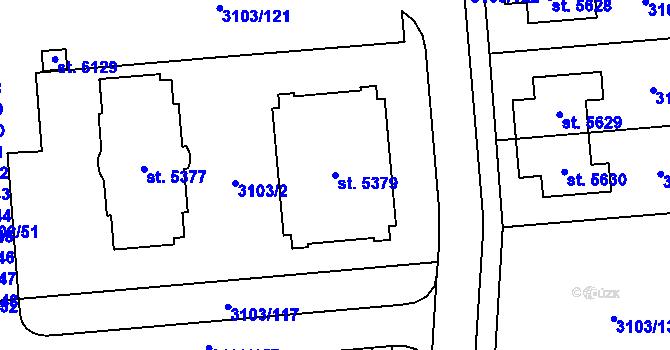 Parcela st. 5379 v KÚ Břeclav, Katastrální mapa