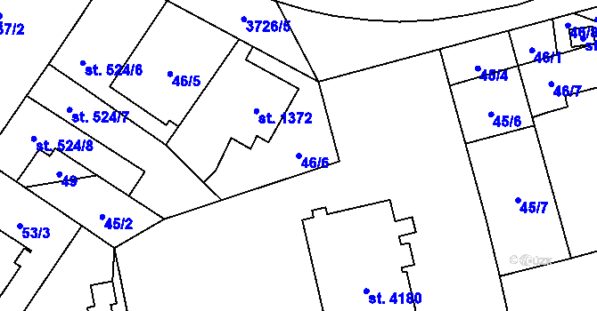 Parcela st. 46/6 v KÚ Břeclav, Katastrální mapa