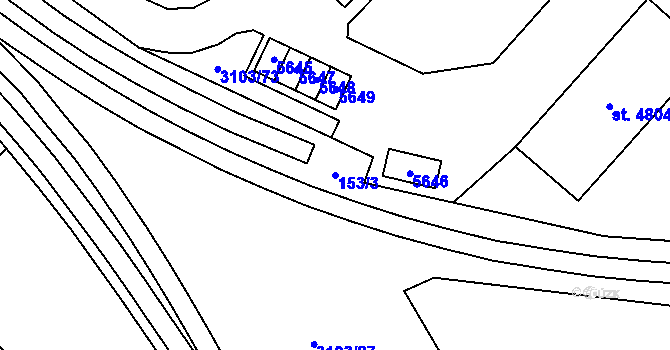 Parcela st. 153/3 v KÚ Břeclav, Katastrální mapa
