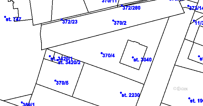 Parcela st. 370/4 v KÚ Břeclav, Katastrální mapa