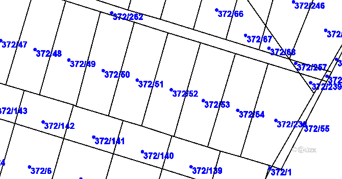 Parcela st. 372/52 v KÚ Břeclav, Katastrální mapa