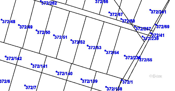 Parcela st. 372/53 v KÚ Břeclav, Katastrální mapa