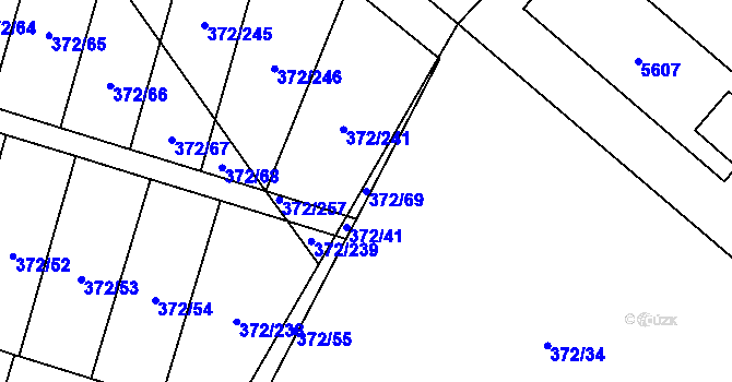 Parcela st. 372/69 v KÚ Břeclav, Katastrální mapa