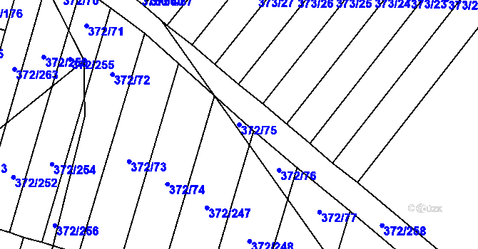 Parcela st. 372/75 v KÚ Břeclav, Katastrální mapa