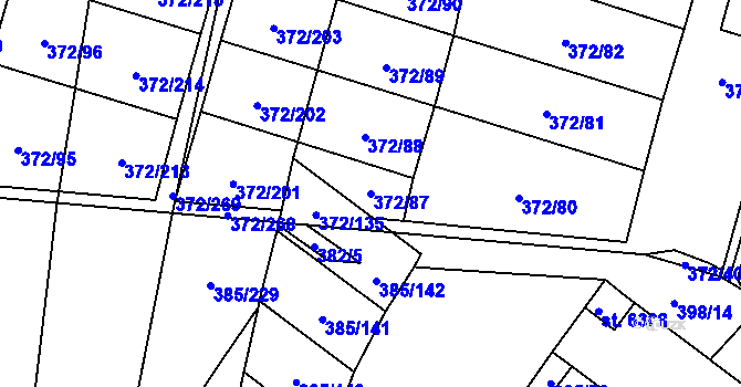 Parcela st. 372/87 v KÚ Břeclav, Katastrální mapa
