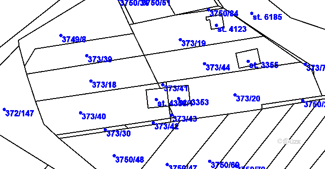 Parcela st. 373/41 v KÚ Břeclav, Katastrální mapa