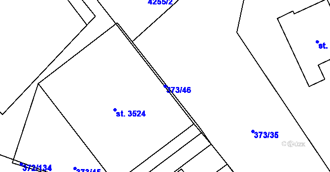 Parcela st. 373/46 v KÚ Břeclav, Katastrální mapa