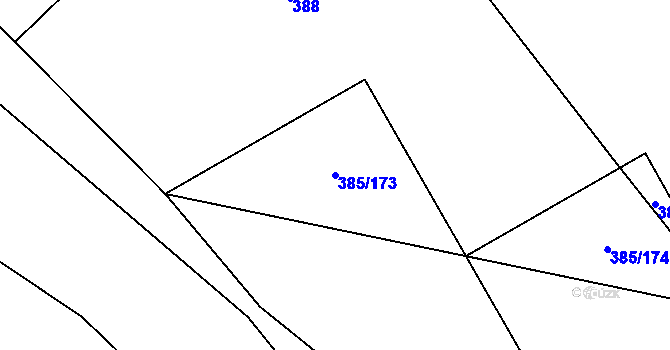 Parcela st. 385/173 v KÚ Břeclav, Katastrální mapa