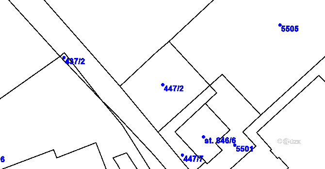 Parcela st. 447/2 v KÚ Břeclav, Katastrální mapa