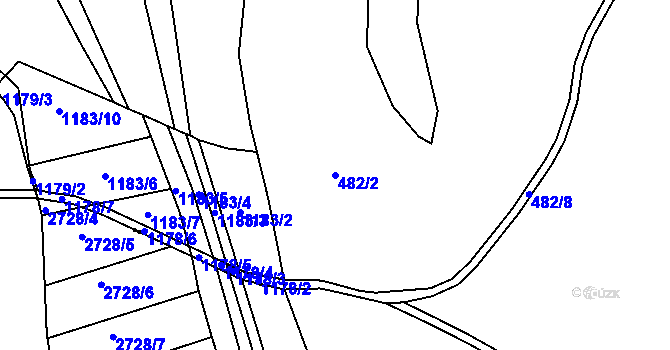 Parcela st. 482/2 v KÚ Břeclav, Katastrální mapa