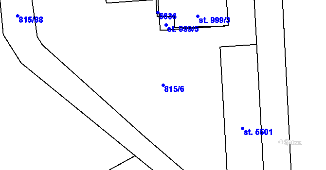 Parcela st. 815/6 v KÚ Břeclav, Katastrální mapa