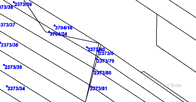 Parcela st. 2373/5 v KÚ Břeclav, Katastrální mapa