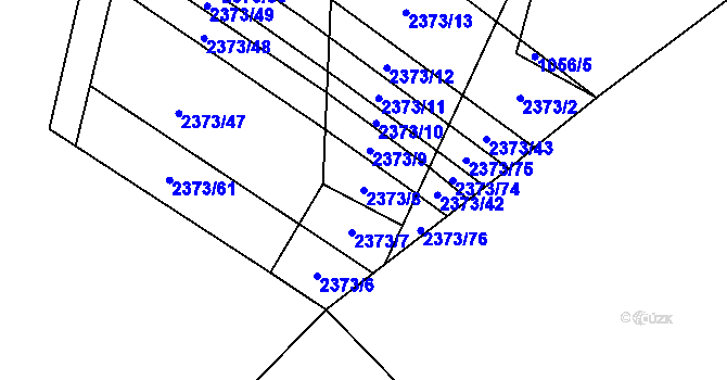 Parcela st. 2373/8 v KÚ Břeclav, Katastrální mapa