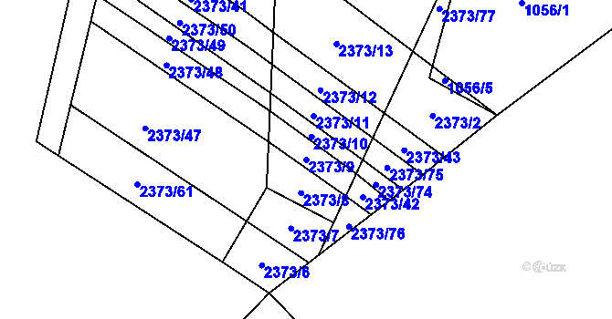Parcela st. 2373/9 v KÚ Břeclav, Katastrální mapa