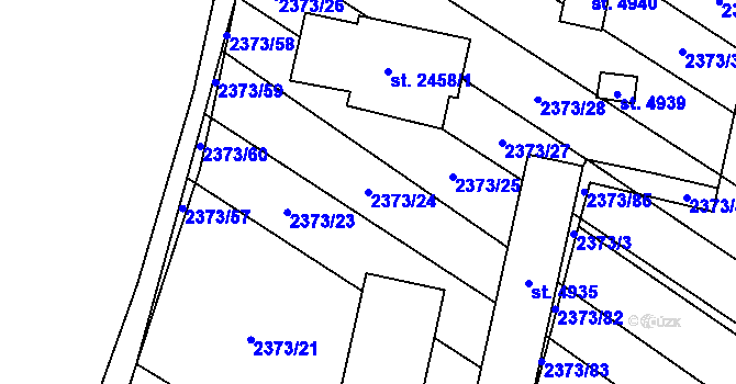 Parcela st. 2373/24 v KÚ Břeclav, Katastrální mapa