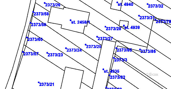 Parcela st. 2373/25 v KÚ Břeclav, Katastrální mapa