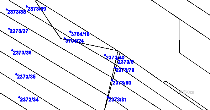 Parcela st. 2373/40 v KÚ Břeclav, Katastrální mapa
