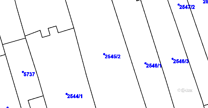 Parcela st. 2545/2 v KÚ Břeclav, Katastrální mapa