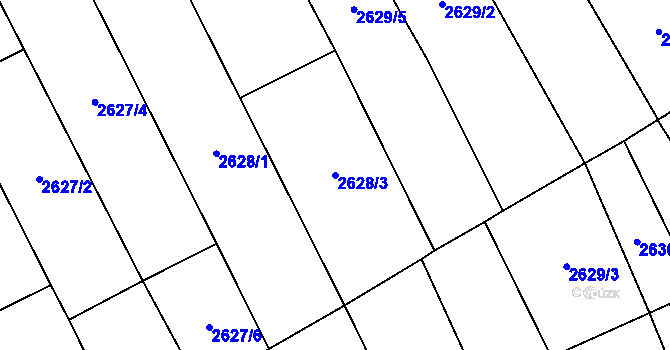 Parcela st. 2628/3 v KÚ Břeclav, Katastrální mapa