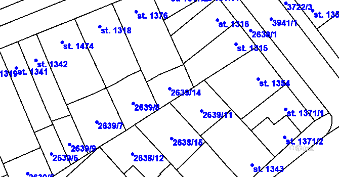 Parcela st. 2639/14 v KÚ Břeclav, Katastrální mapa