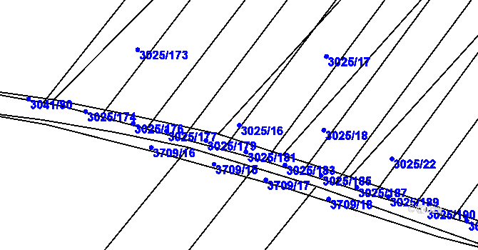 Parcela st. 3025/16 v KÚ Břeclav, Katastrální mapa