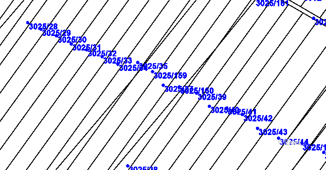 Parcela st. 3025/37 v KÚ Břeclav, Katastrální mapa