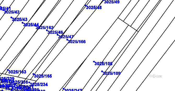 Parcela st. 3025/50 v KÚ Břeclav, Katastrální mapa