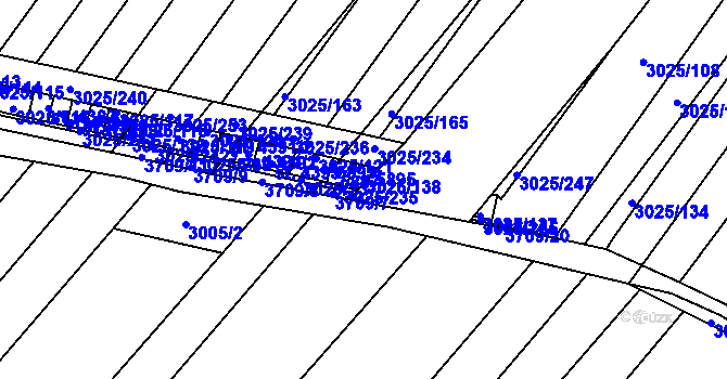 Parcela st. 3025/123 v KÚ Břeclav, Katastrální mapa