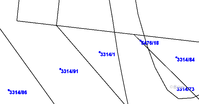Parcela st. 3314/1 v KÚ Břeclav, Katastrální mapa