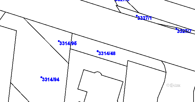 Parcela st. 3314/48 v KÚ Břeclav, Katastrální mapa