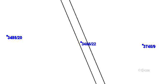 Parcela st. 3486/22 v KÚ Břeclav, Katastrální mapa