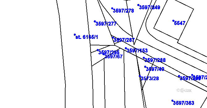 Parcela st. 3597/67 v KÚ Břeclav, Katastrální mapa